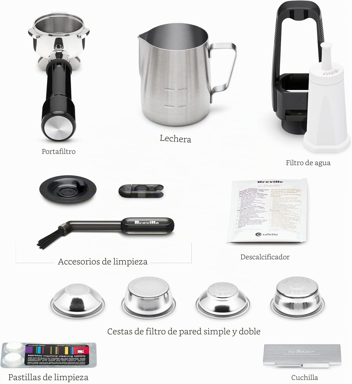 Breville The Barista Touch Impress - Máquina de espresso con molinillo y espumador de leche automático, cafetera espresso con apisonamiento asistido y pantalla táctil, máquina de capuchino y café con