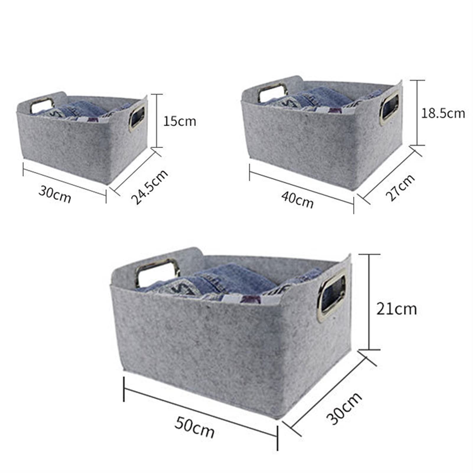 Faltbare Aufbewahrungskorb Grau Filz Stoff Schreibtisch Organizer Tidy Aufbewahrungsbox Spielzeug Kosmetiktasche Korb Sungtries Kleidung Organizer Wäschekorb für Schmutzige Kleidung