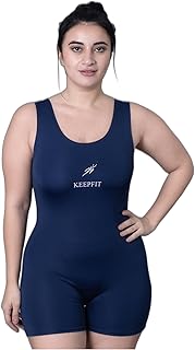 Keepfit N9 Antibacterial Rapid Dry Sleeveless Navy Plus Size Legsuit for Women & Girls