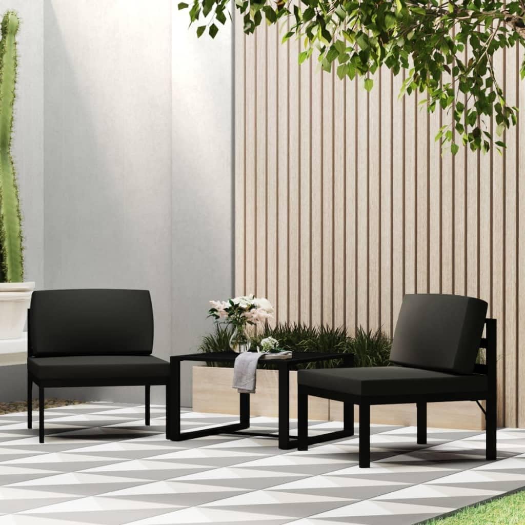 Garden Sofa Set Anthracite Modular Aluminum Cool Design for Patio Hanging Out