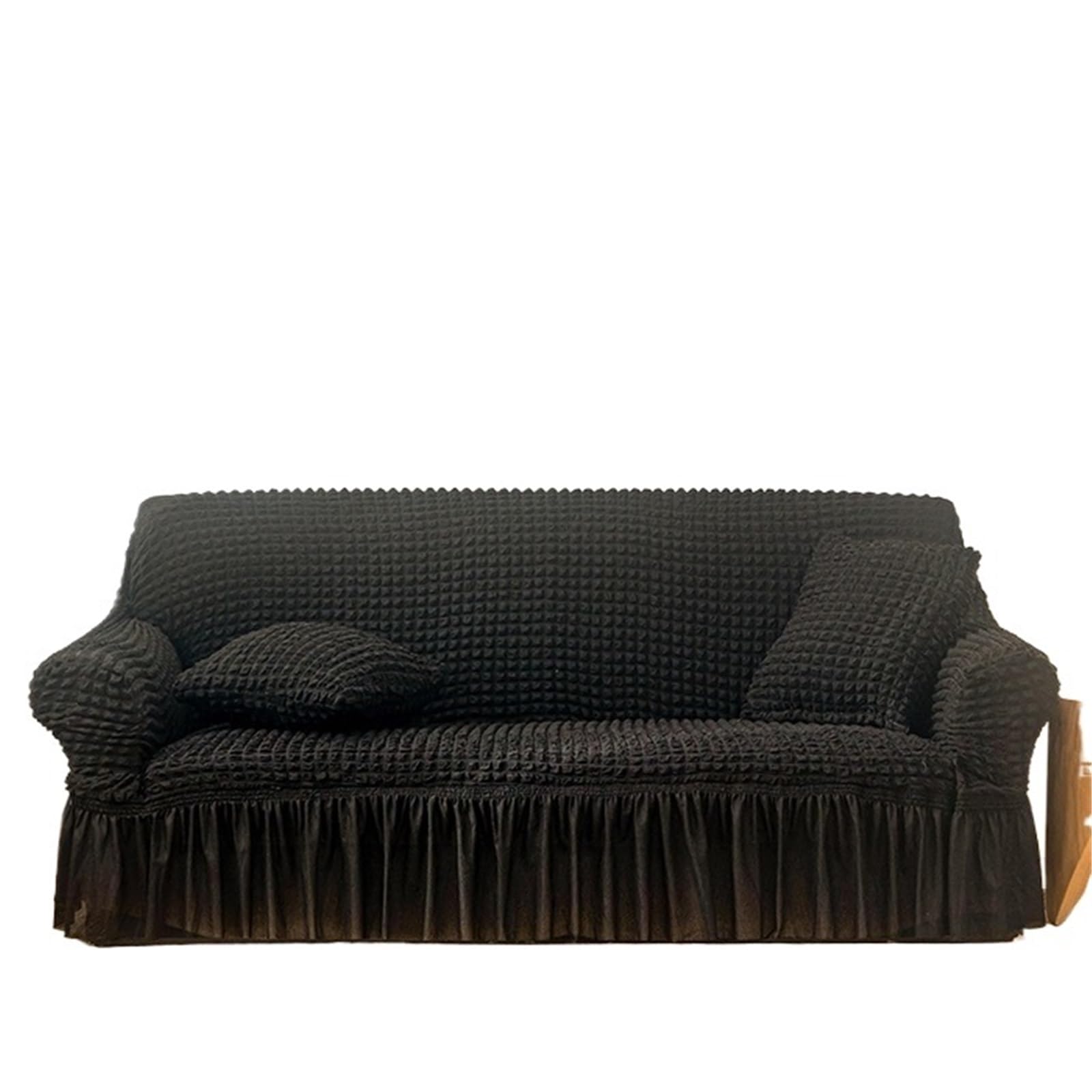 SUBLXPoten Sofa Cover with Skirt Bubble Sofa Cover Skirt All-inclusive Fabric Elastic Lazy Universal(Color 10,145-185cm 1pc)