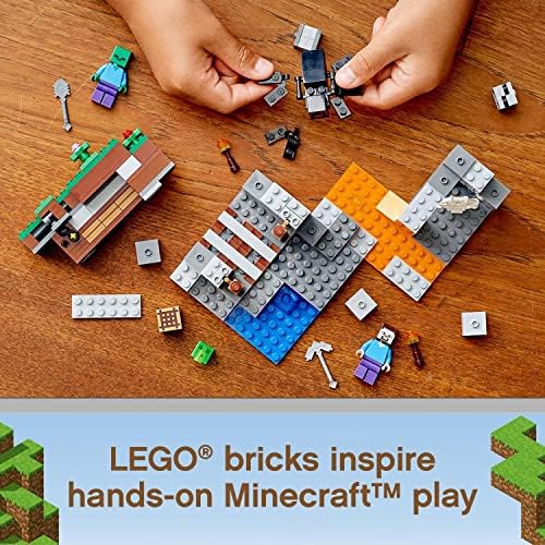 LEGO 21166 Minecraft The Abandoned Mine Building Toy, Zombie Cave with Slime, Steve & Spider Figures, Gift idea for Kids, Boys and Girls Age 7 plus