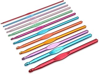 1BAZAR Crochet Hooks Set / 12 Pcs Aluminium Multicolour Needles / with Pouch Case / Set of 12pcs (2mm, 2.5mm, 3mm, 3.5mm, 4mm, 4.5mm, 5mm, 5.5mm, 6mm, 6.5mm, 7mm, 8mm)