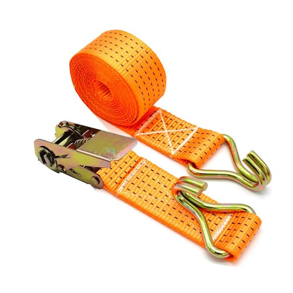 AGAATI 4 Paquetes de Correas de trinquete con Ganchos Planos adecuados para la construcción de Granjas de Camiones Pesados para Camiones (Color: Naranja, tamaño: 25 mm x 7 m)