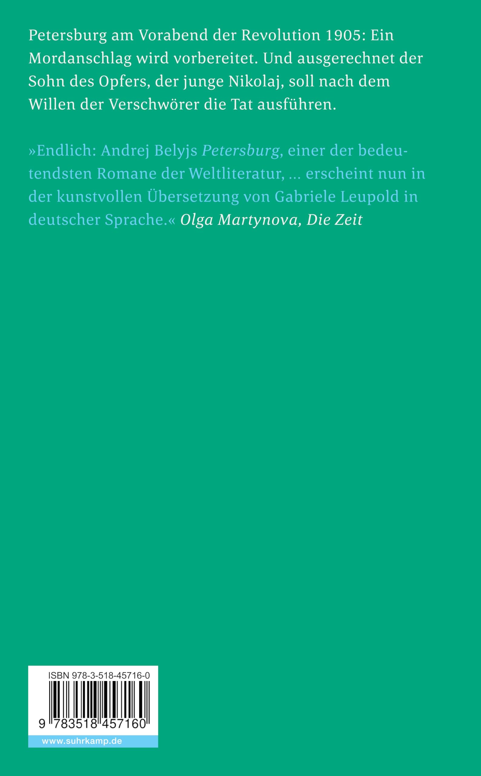 Petersburg: Roman in acht Kapiteln mit Prolog und Epilog (suhrkamp taschenbuch)