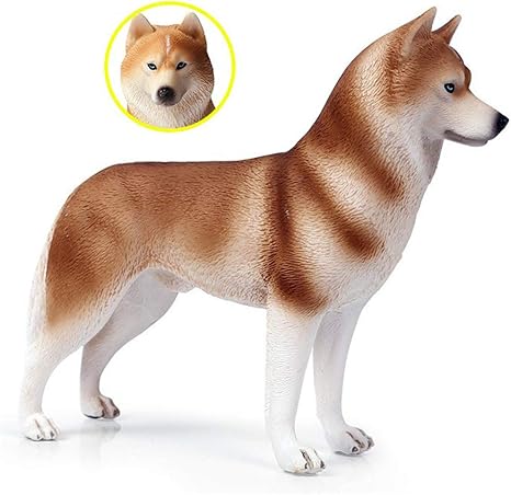 Amazon Hiplay ハスキー リアル フィギュア 犬 ドッグ モデル cm級 可愛い 還元度追求 大型 動物 模型 An021 ブラウン フィギュア ドール 通販