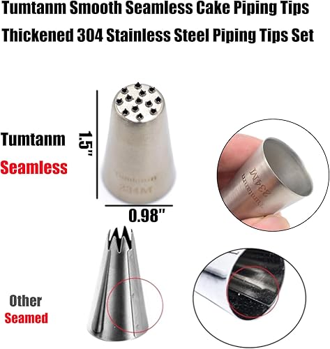 Miniatura 2 de Tumtanm # 234M # 234 # 233 Punta de tubería de hierba sin costura, herramienta de boquilla de glaseado de tuberías de bricolaje para cupcakes