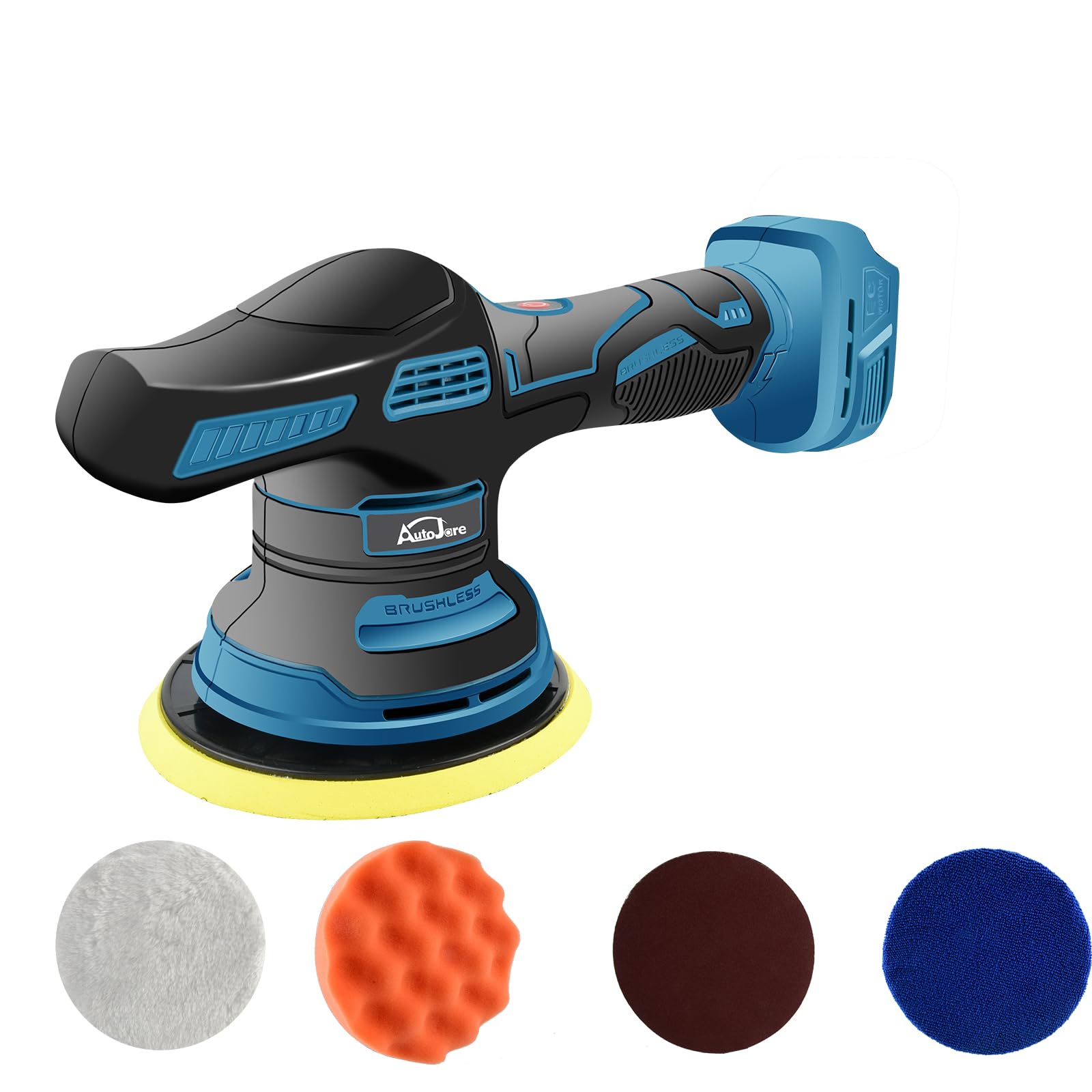 Poliermaschine Auto Kompatibel mit Makita 18V Batterie 6 Zoll Exzenterpolierer mit 8 Geschwindigkeiten, 4pcs Auto Poliermaschinen Set für Autodetailing, Wachsen, Polieren (ohne Batterie)