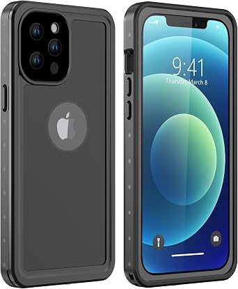 Design for iPhone 12 Pro Waterproof Case, Shockproof Dustproof Phone Case with Built-in Screen Protector, Full Body Protective Phone Case for iPhone 12 Pro 6.1 inch Black