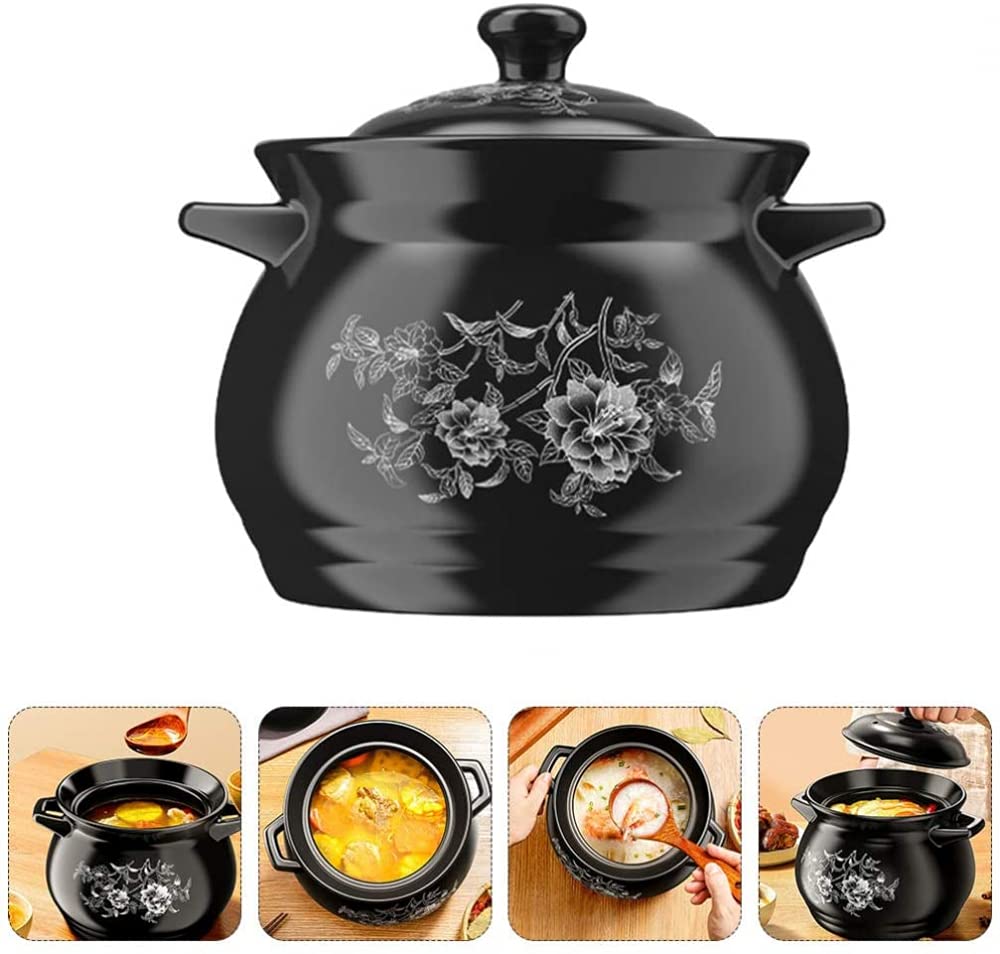 Pentola in ceramica per cucina, pentola per zuppa, pentola per stufato, pentola di terracotta, pentola di terracotta, pentole di terracotta, utensili da cucina in ceramica per cucinare
