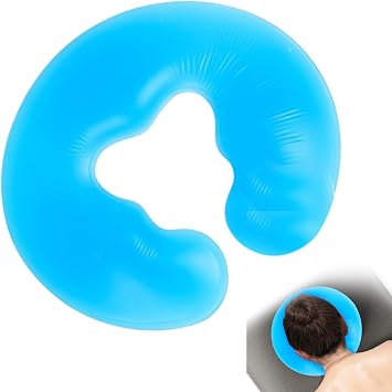 Massage Pillow Massage Headrest U-Shaped Soft & Comfortable Silicone Face Down Pillow Gel Prone Pillow Non-Slip Face Cradles with Hard Base for Massage Chairs, SPA Bed