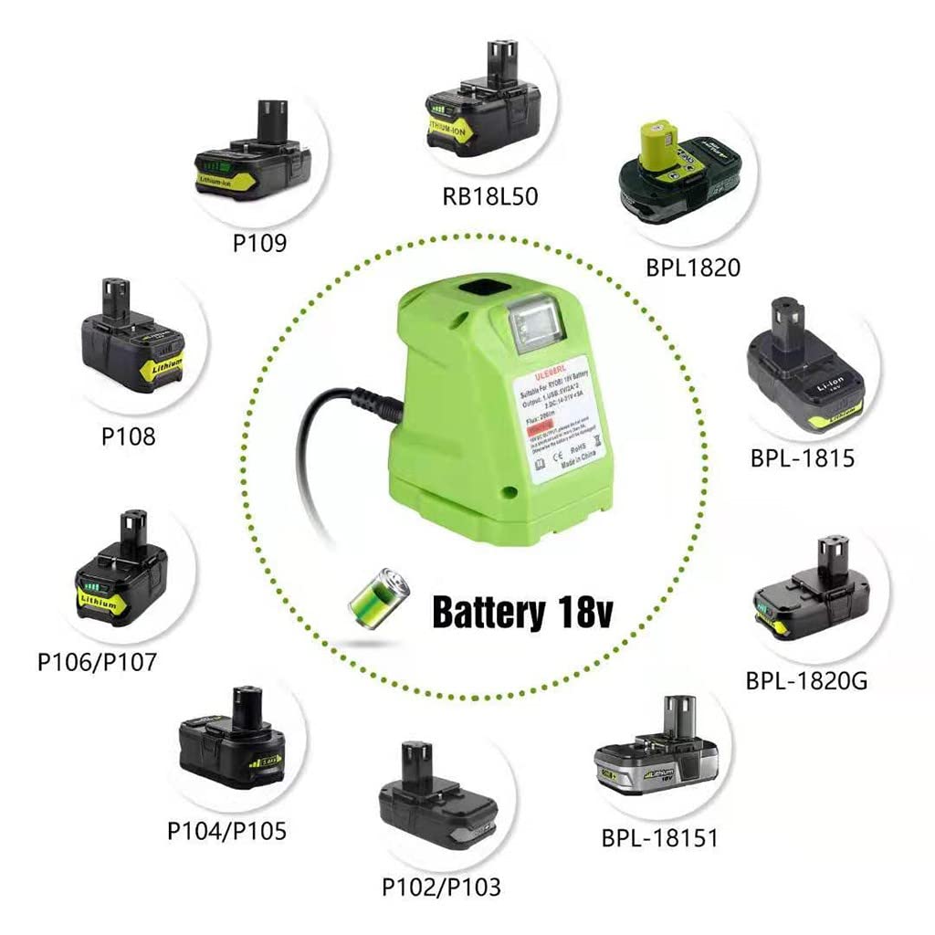 For Ryobi One + 18V Li-Ion batterie adaptateur convertisseur avec double USB LED interrupteur contrôle bricolage accessoires d'outils électriques