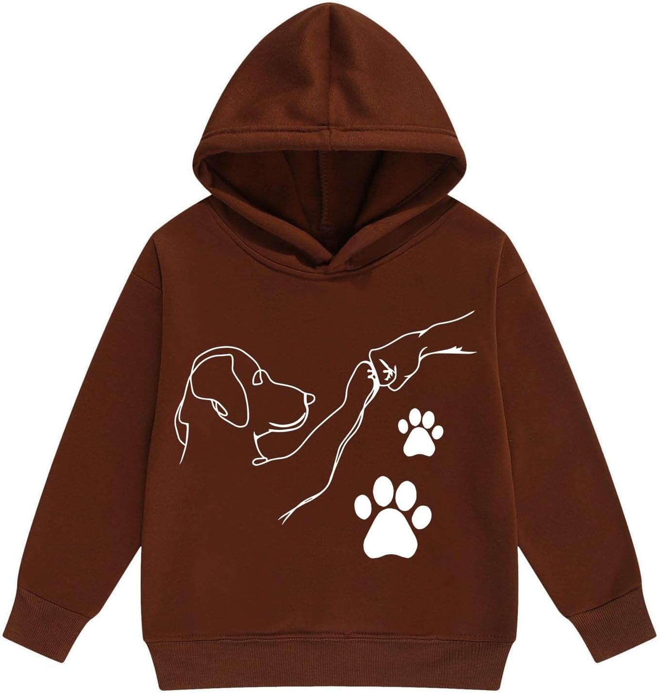 Hoodies For Teen Girls Long Sleeve Print Pullover Sweatshirts Unisex Kids Cute Fall Winter Outfit For Casual Wear With Pocket