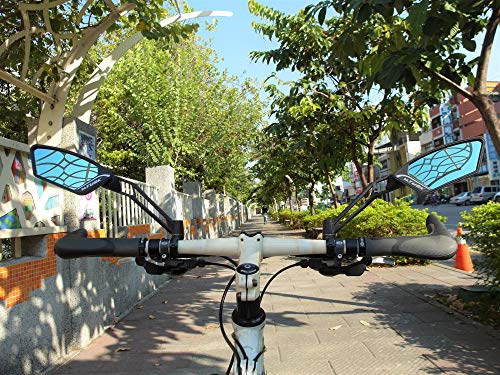 Tusk Bike Mirror / Automobile-Grade Safety / Anti-Glare Clear Wide-Angle / 360° Highly Adjustable & Foldable / Silver-Right / Tu-003Rs #TOP2
