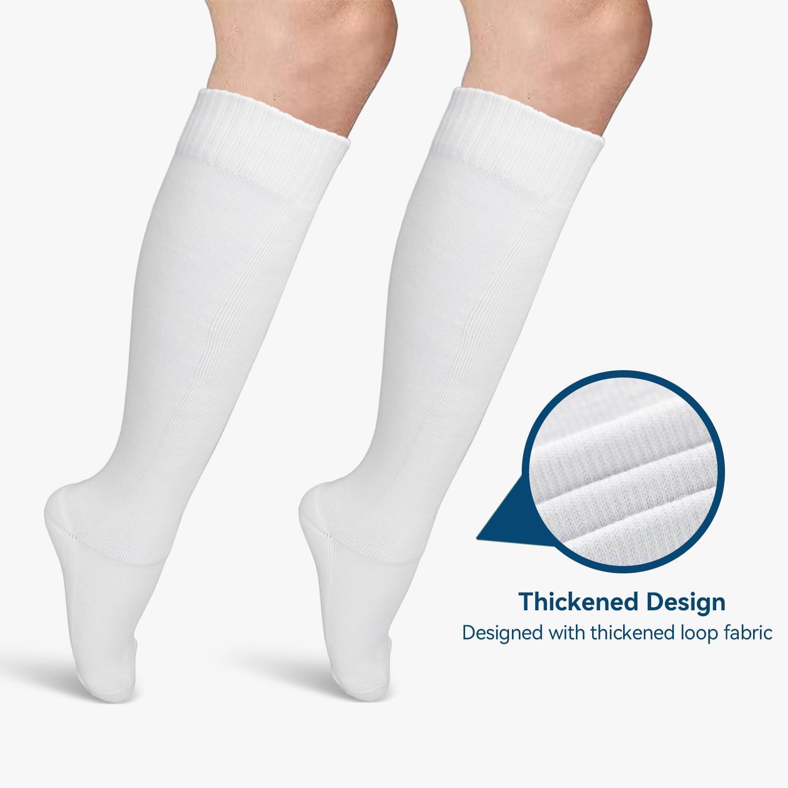 Chaussettes D'escrime pour épée, Sabre et Feuille Coton épaissi Unisexe Bas de Protection Clôture Genou Chaussettes Hautes bas Décontractés Sport Tube Chaussettes Blanc pour Unisexe