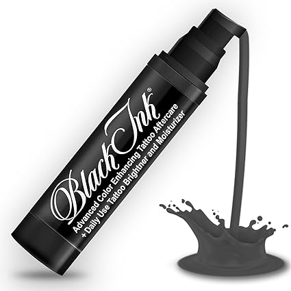 BLACK INK Advanced Color Enhancing Tattoo Aftercare + Daily Use Tattoo Brightener & Moisturizer Cream for All Skin Tones & Ink Colors • Organic & Vegan All-Natural Care Tattoo Lotion • Made in the USA