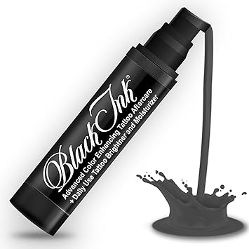 BLACK INK Advanced Color Enhancing Tattoo Aftercare + Daily Use Tattoo Brightener & Moisturizer Cream for All Skin Tones & Ink Colors • Organic & Vegan All-Natural Care Tattoo Lotion • Made in the USA