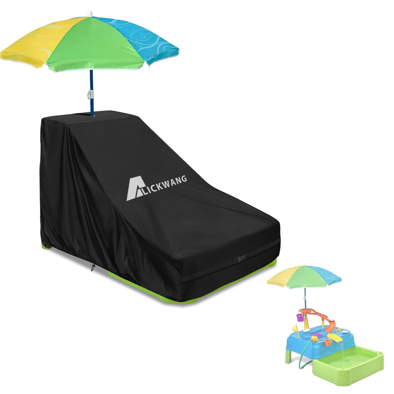 Kids Water Table Cover,Outdoor Heavy Duty 600D Waterproof Toddler Water Play Table Cover,Compatible with Step2 Waterpark Wonders Two-Tier Water Table