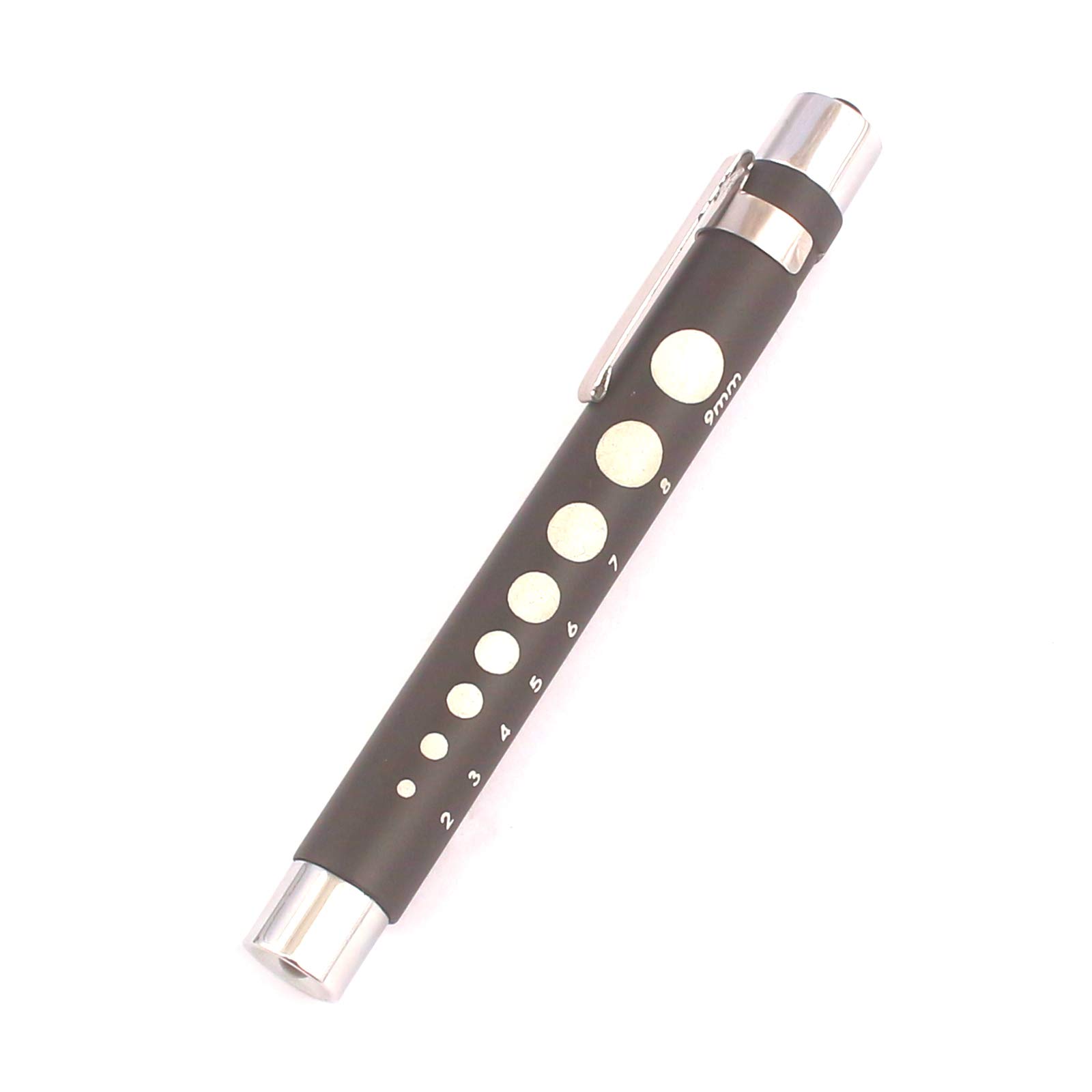 LAJA IMPORTS Nurse Penlight Reusable LED Pen Light with Pupil Gauge Black