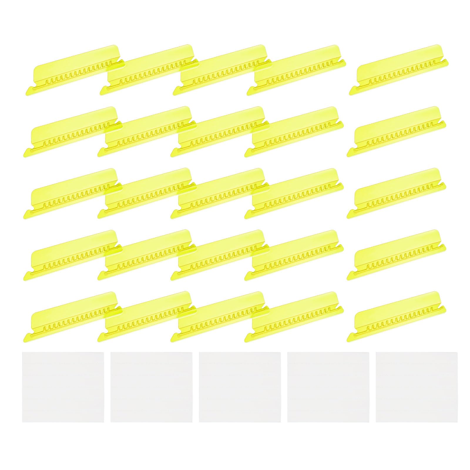 sourcing map Hanging File Folder Tabs, 4 Inch Insertable Tabs and Inserts Plastic Clear File Organizer Labels Filing for Folder Quick Identification, Yellow, 100 Pcs