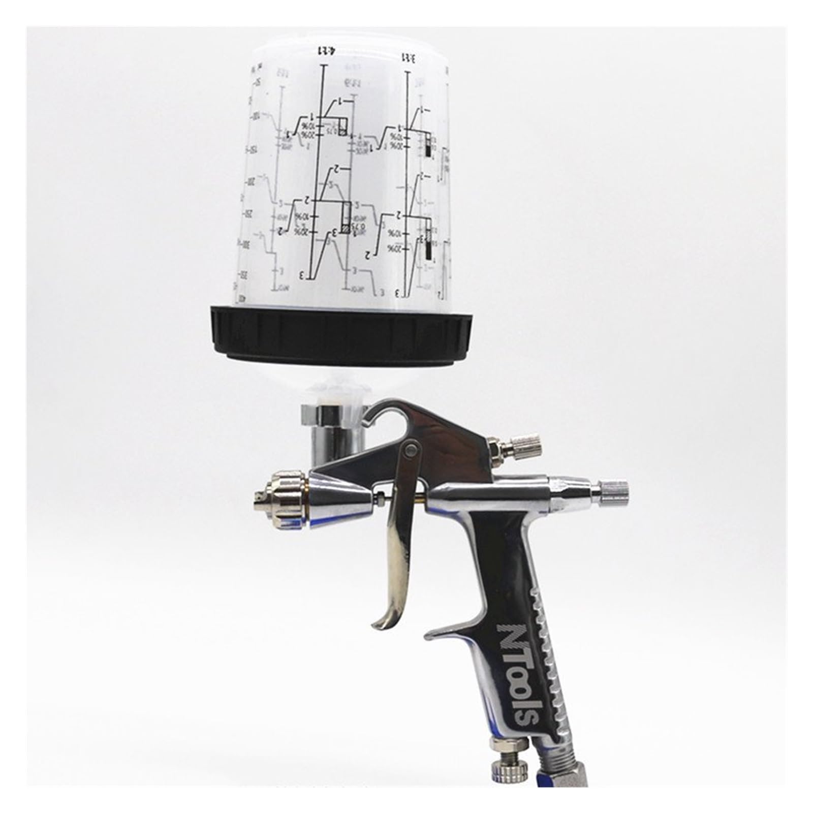Pistolet de pulvérisation d'air mini avec réservoir de mélange et adaptateur