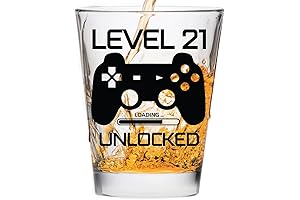 21st Birthday Shot Glass: Level 21 Unlocked