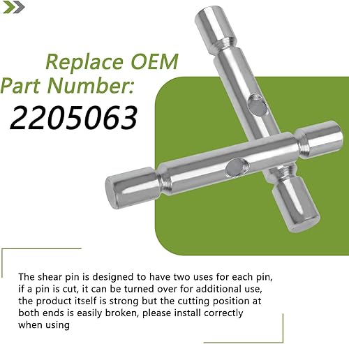 Miniatura 5 de Pasador de cizalla para quitanieves de repuesto 2205063 compatible con Polaris ATV Sportsman, accesorios de pasador de cizalla, plateado, 4 unidades