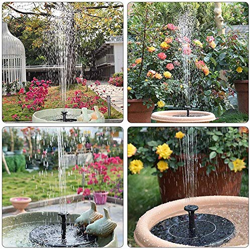 FRGHF fontein op zonne-energie, 1,4 W waterpomp op zonne-energie, drijvende fonteinpomp met 6 effecten voor tuin, fontein
