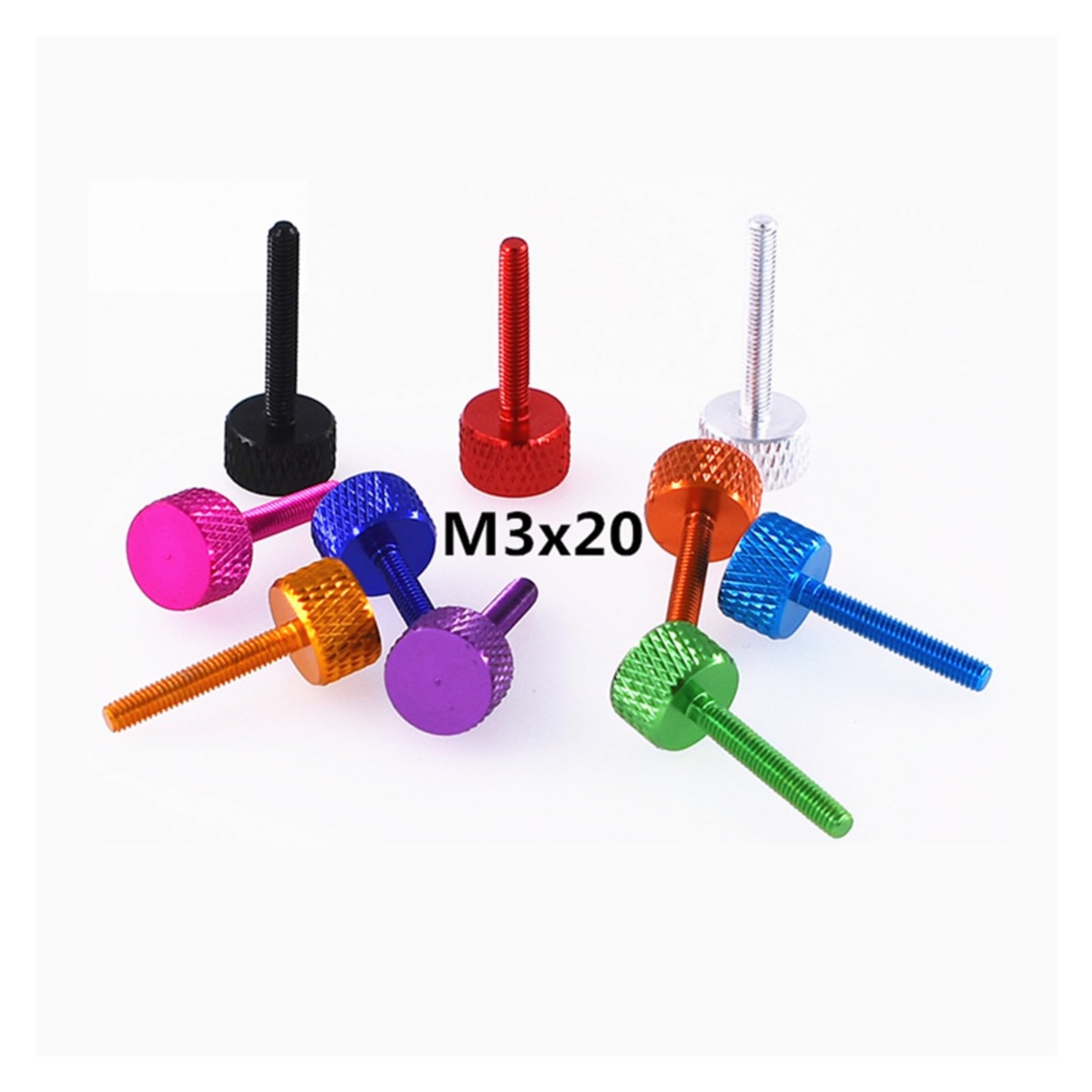 5 uds M3 aleación de aluminio tornillo moleteado mano apretar DIY(M3x20mm,Claret)