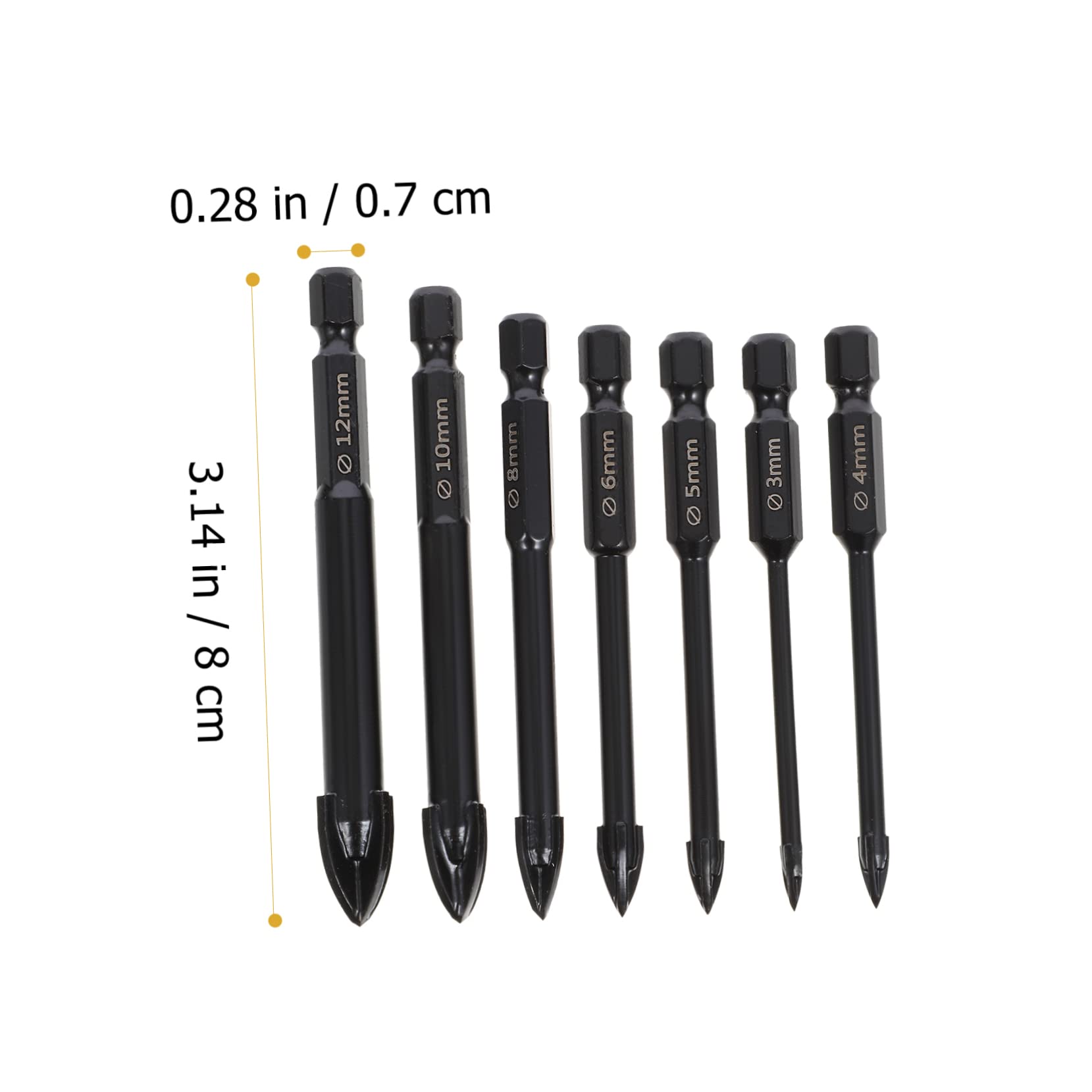 Homoyoyo 7Pcs Ceramic Drill Bits Precision Glass and Tile Openers for Concrete Easy to Use Durable High Hardness Design for Efficient Drilling