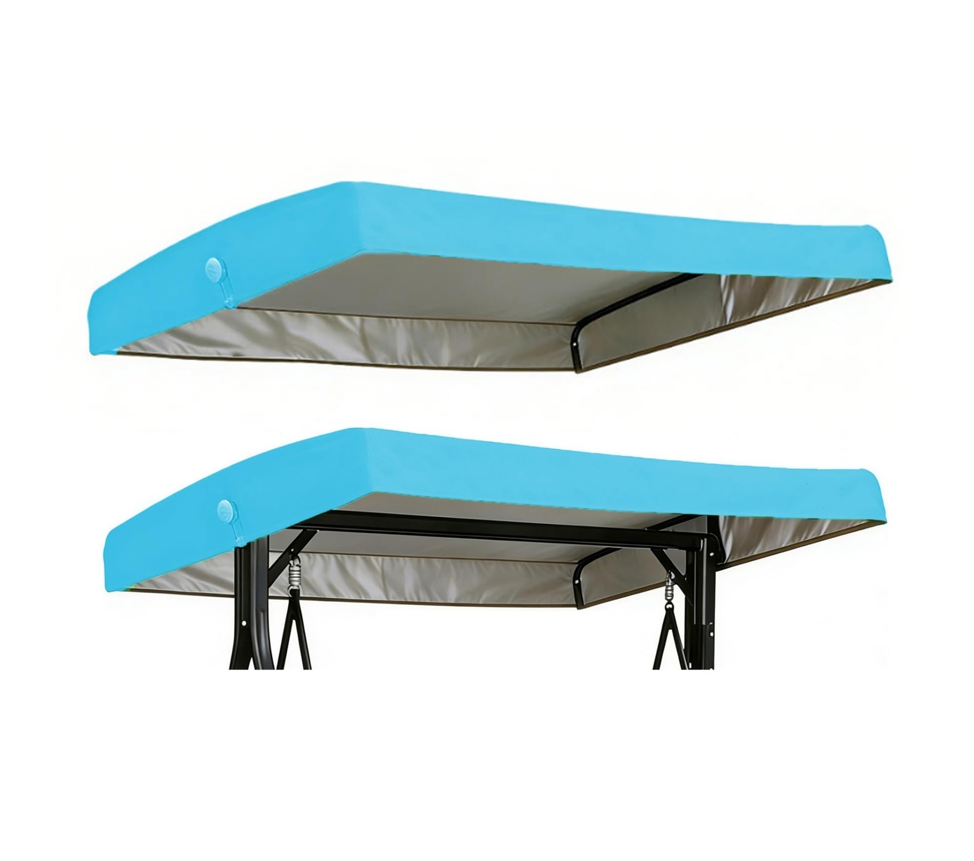 WFXXZL Porch Swing Canopy Top Cover, 75x47x7/9 Swing Canopy Replacement Cover, Waterproof Windproof Sunshade(Blue)