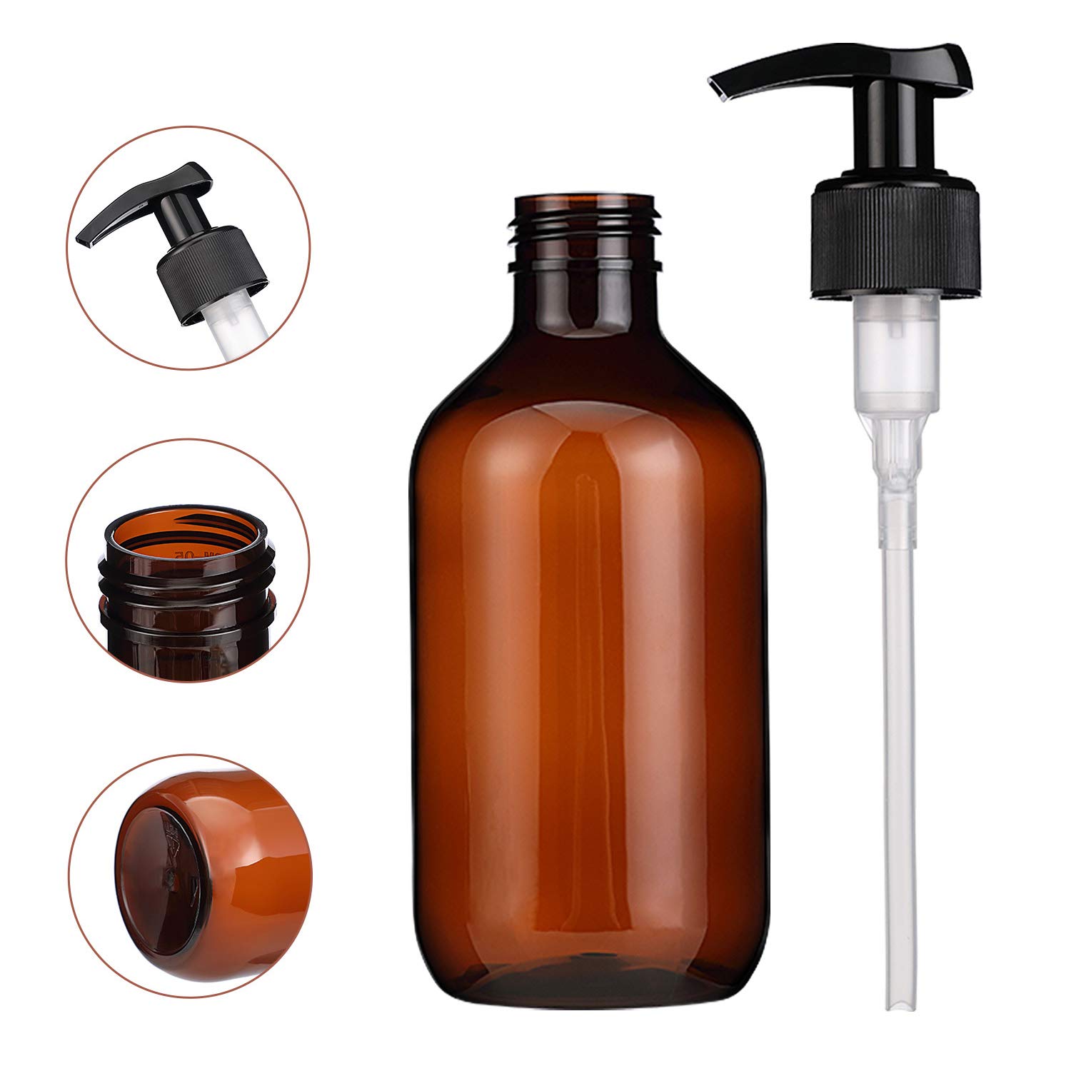 TOA 4pk of White Plastic Gallon Pumps Bottle Dispenser Oil Cream Lotion Liquid Container