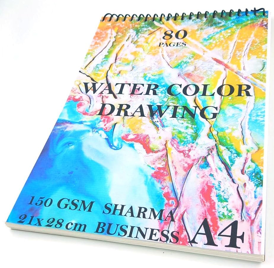 REDGE Artists Wiro Bound Sketch Book A4 Size, 80 Pages, 150 GSM Thick Paper for Drawing, Painting and Sketching Size 28x21 cm Set of 1