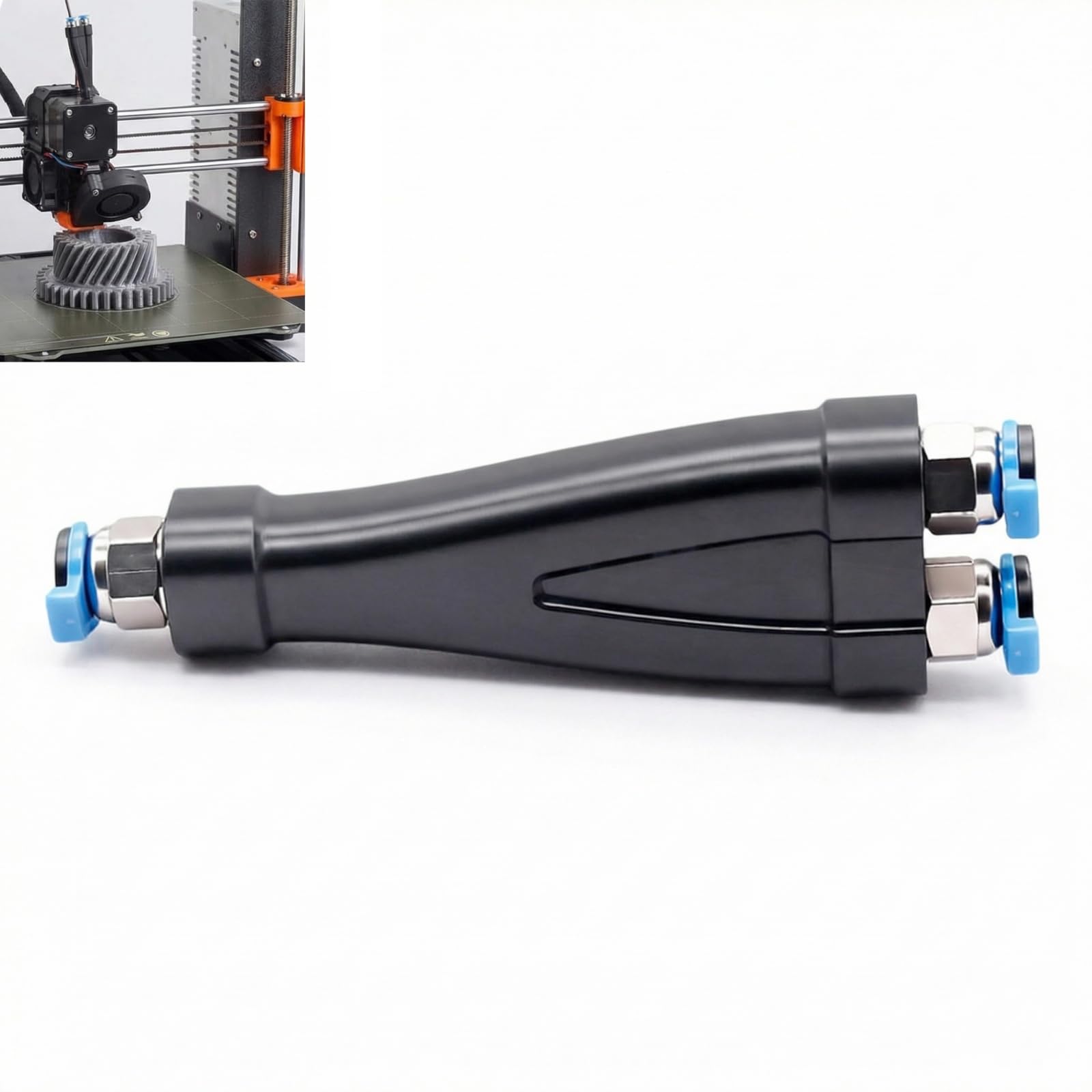Adaptador PTFE 2 en 1 para Impresora 3D, Conector para Tubo PTFE de Doble Entrada en ABS de 10 x 3 cm, Accesorio para Impresora 3D de Alta Calidad, Compatible con Bambu Lab P1S, P1C, X1C y X1E
