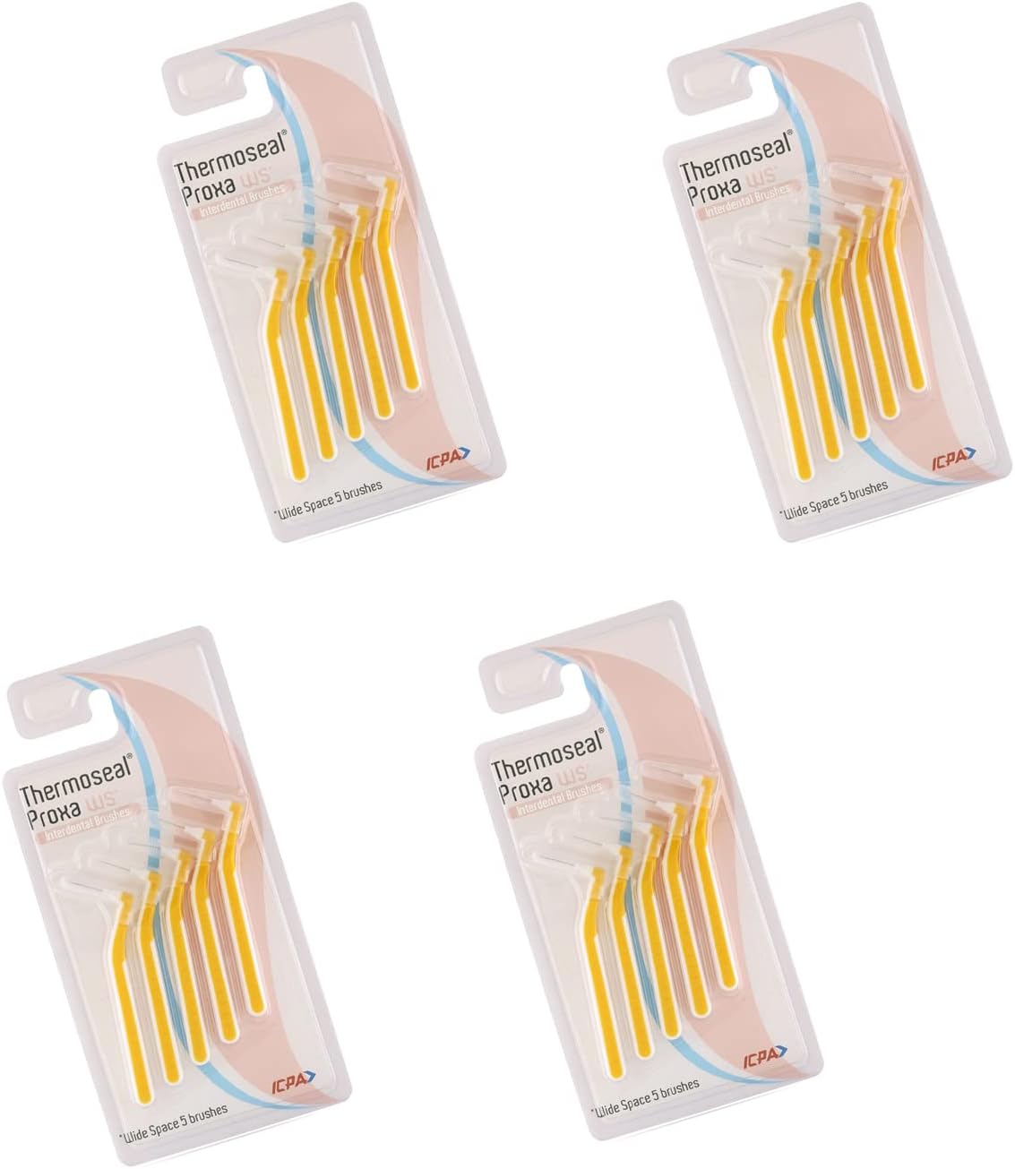 ICPA Interdental Manual Thermoseal Proxa Wide Space Brush For Adult | Dental Brush | Easy Cleaning between teeth (Multicolor, Pack of 4)