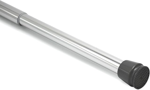 Levivo Curtain Rail, Also for Use as Shower Curtain Rail or Clothes Rail, Variable Length Thanks to Easy Extension of the Telescopic Rail, Made of Chrome-plated Aluminium, 55-90 cm