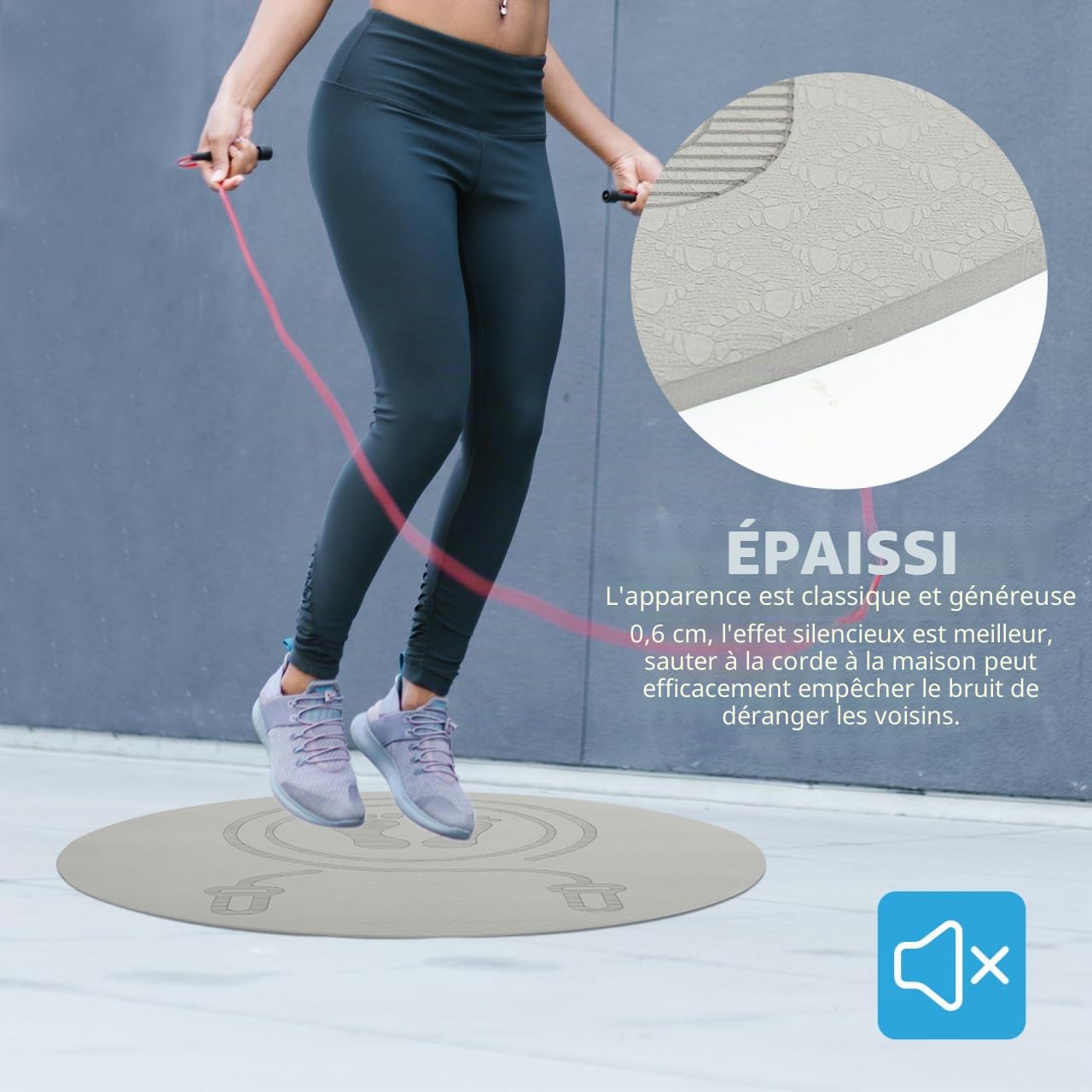 Kisangel Tapis de saut oscillant en mousse - Tapis de sol de garage ABS intérieur confortable - Corde d'exercice pour l'entraînement à la maison - Tapis rembourré - Pour femme - Vert