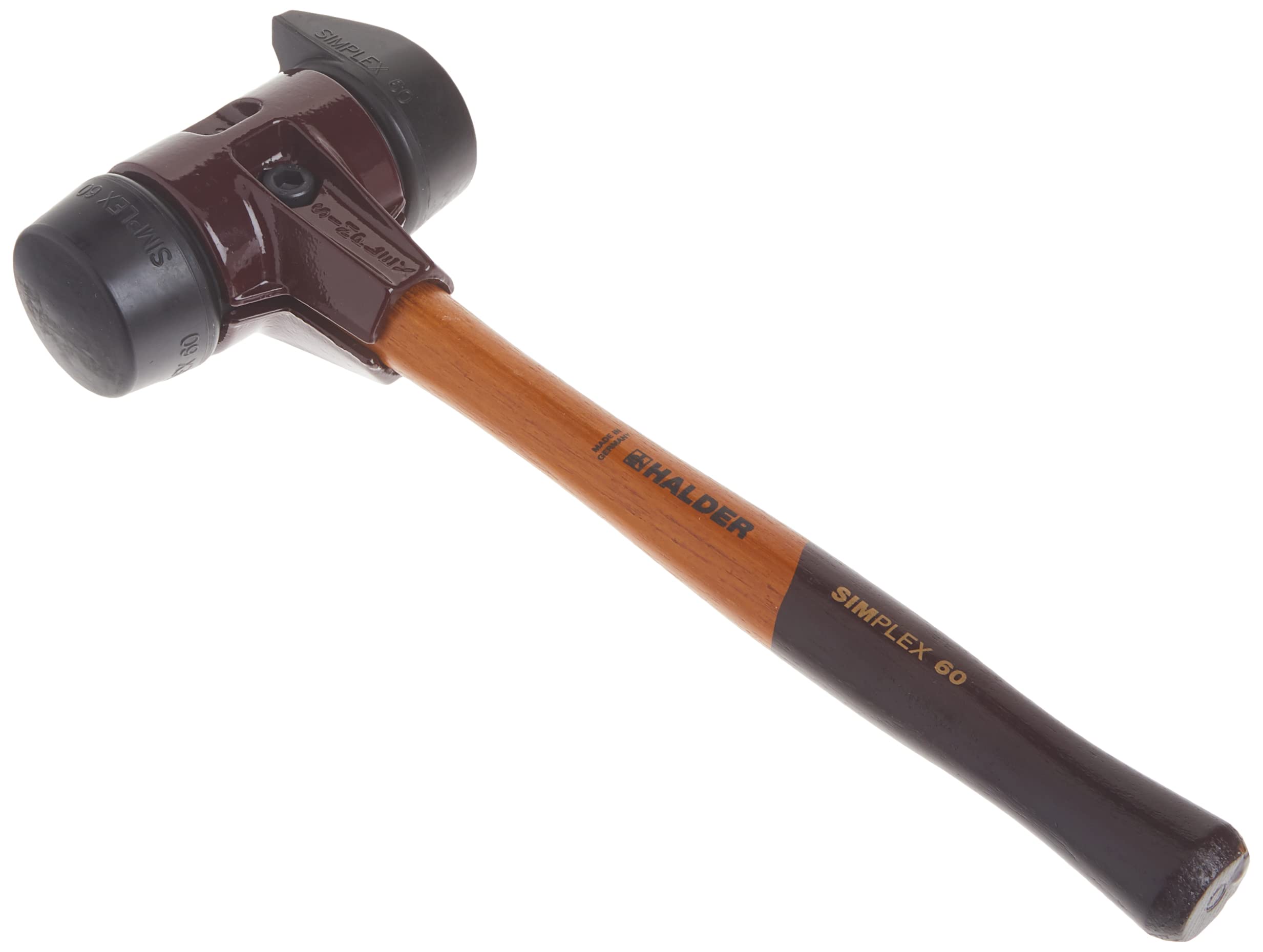 Halder USA - Mazo Simplex con goma negra e inserciones de goma negra de pie (3022.26)