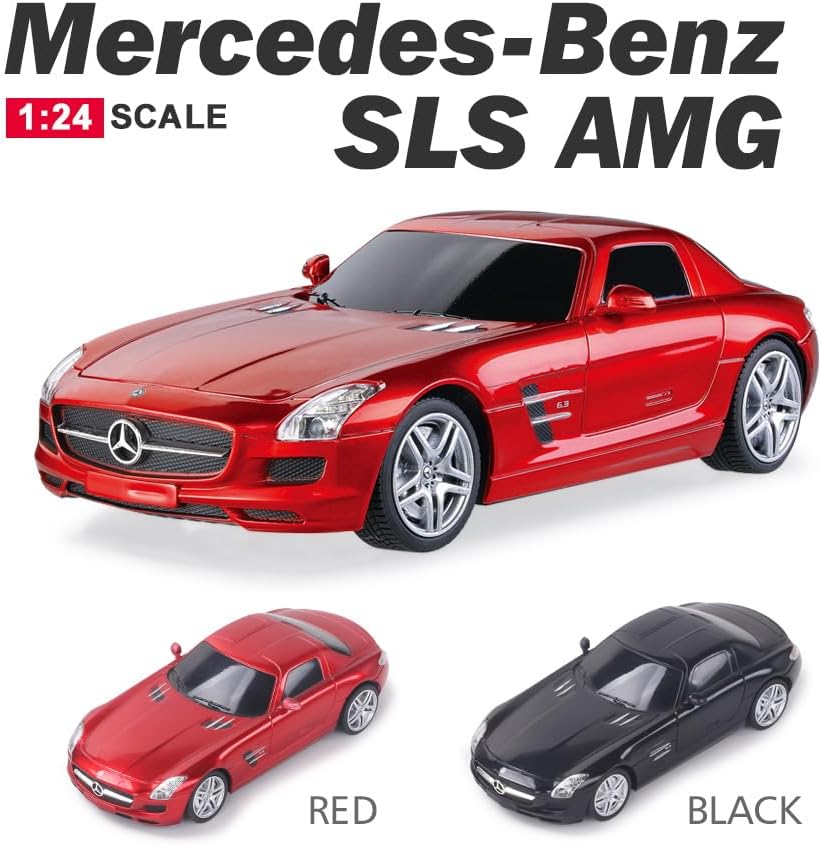 Miniatura 5 de Vinie Auto a control remoto para niños, autos RC Mercedes Benz SLS, escala 124, juguetes para niños con licencia oficial, auto de deriva con luces
