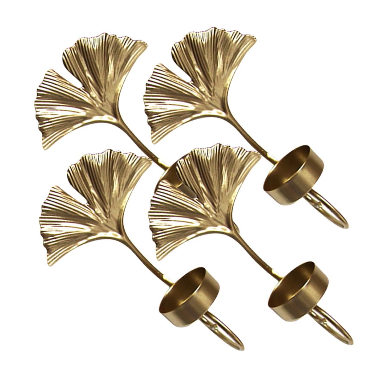OUNONA 2 Set Portacandele Da Metallo Forma Foglia Decorazione Per Interni Per Sposi E Appassionati Design 4 Pezzi*2