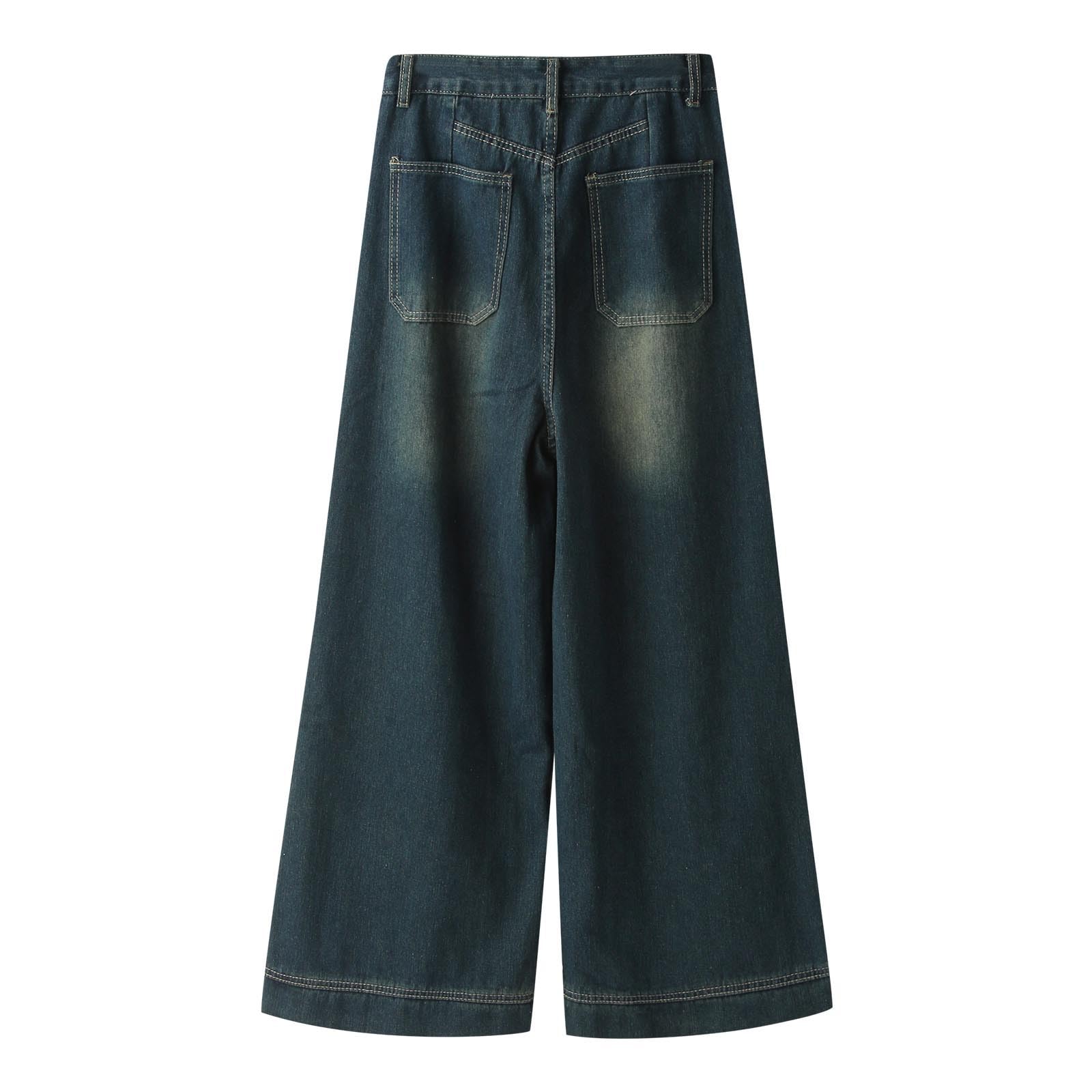 Pantalini Donna Jeans Larghi Pants Low Pantaloni Baggy Y2K Eleganti Balloon Elasticizzati Zampa Larga Wide Invernali Gamba Alta Strappati Glitterati Curvy