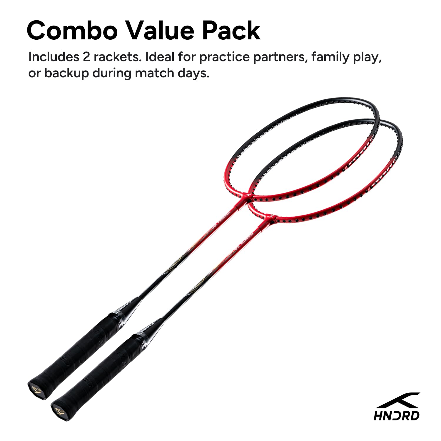 HUNDRED POWERTEK 100 (Set of 2) Badminton Racket with Full Cover