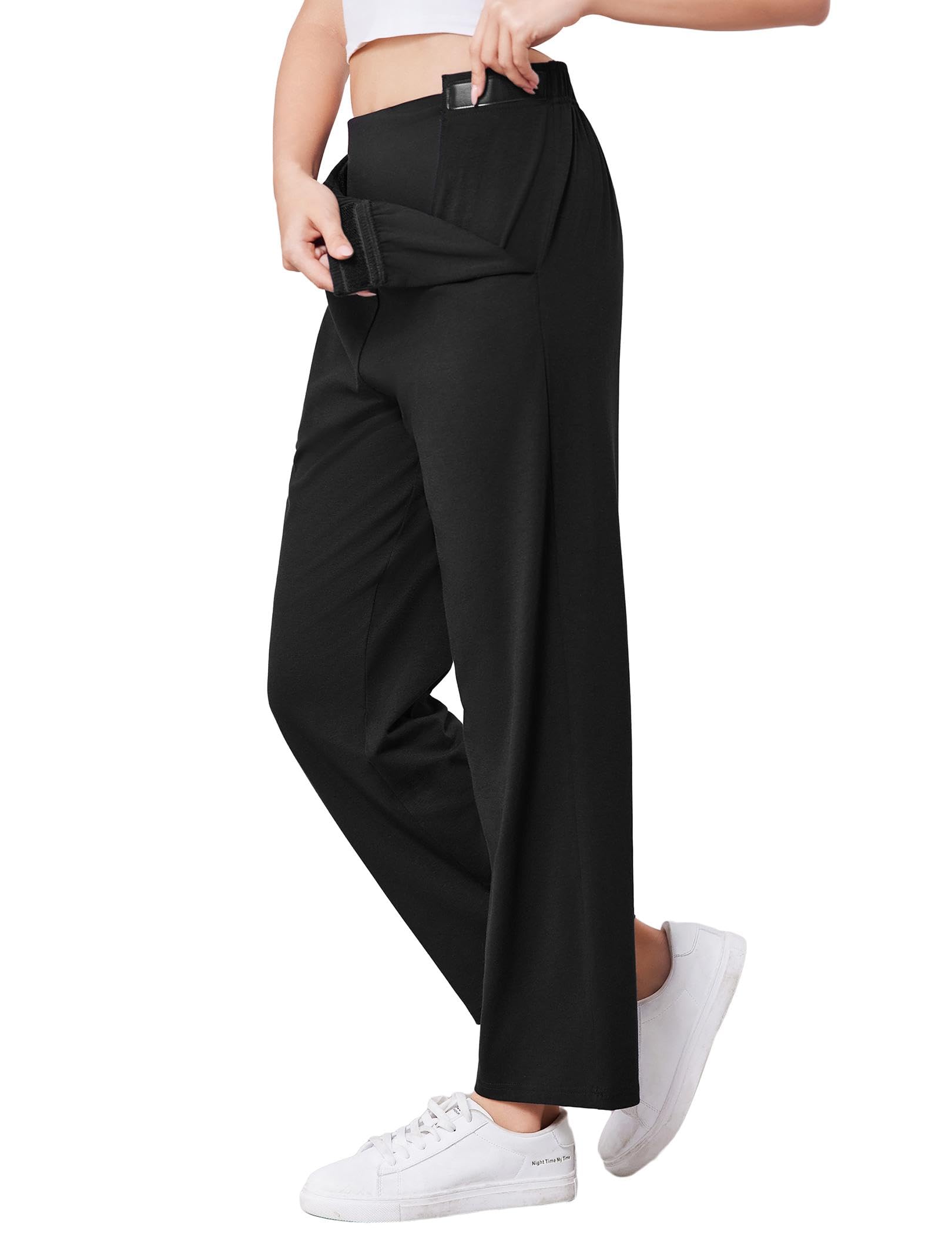 Womens Easy Touch Tear Off Hip Post Surgery Pants 2-Sided Closure-image-13