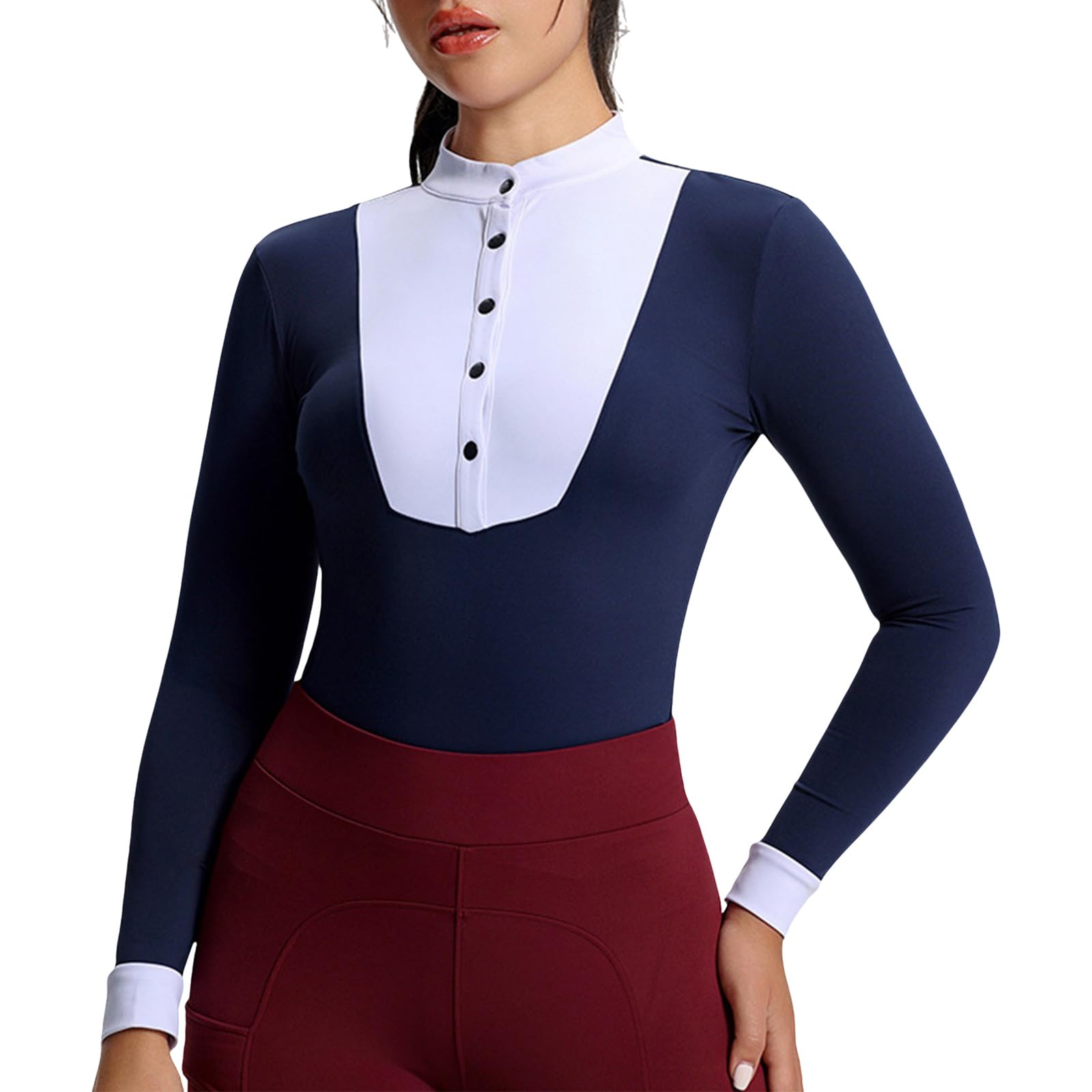 Camiseta de equitación para mujer, manga larga, para equitación, espectáculo de equitación