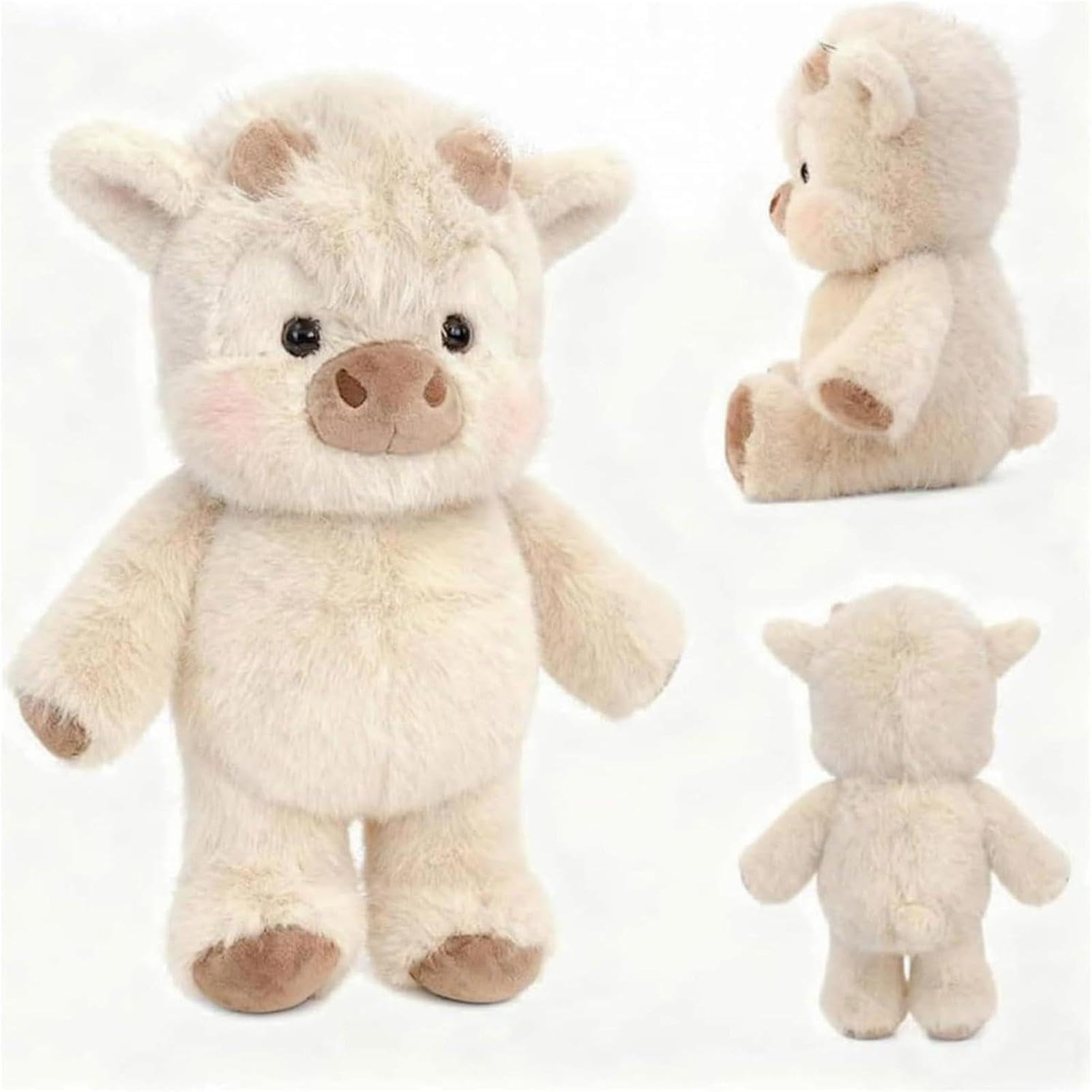 Genérico Peluche de Vacas de Las Highlands Corriendo, 45 cm Adorable Peluche Vacas Highlands Que Corre, Peluches de Ganado de Las Highland, Cojines de Animales, para sofá, Coche(A)