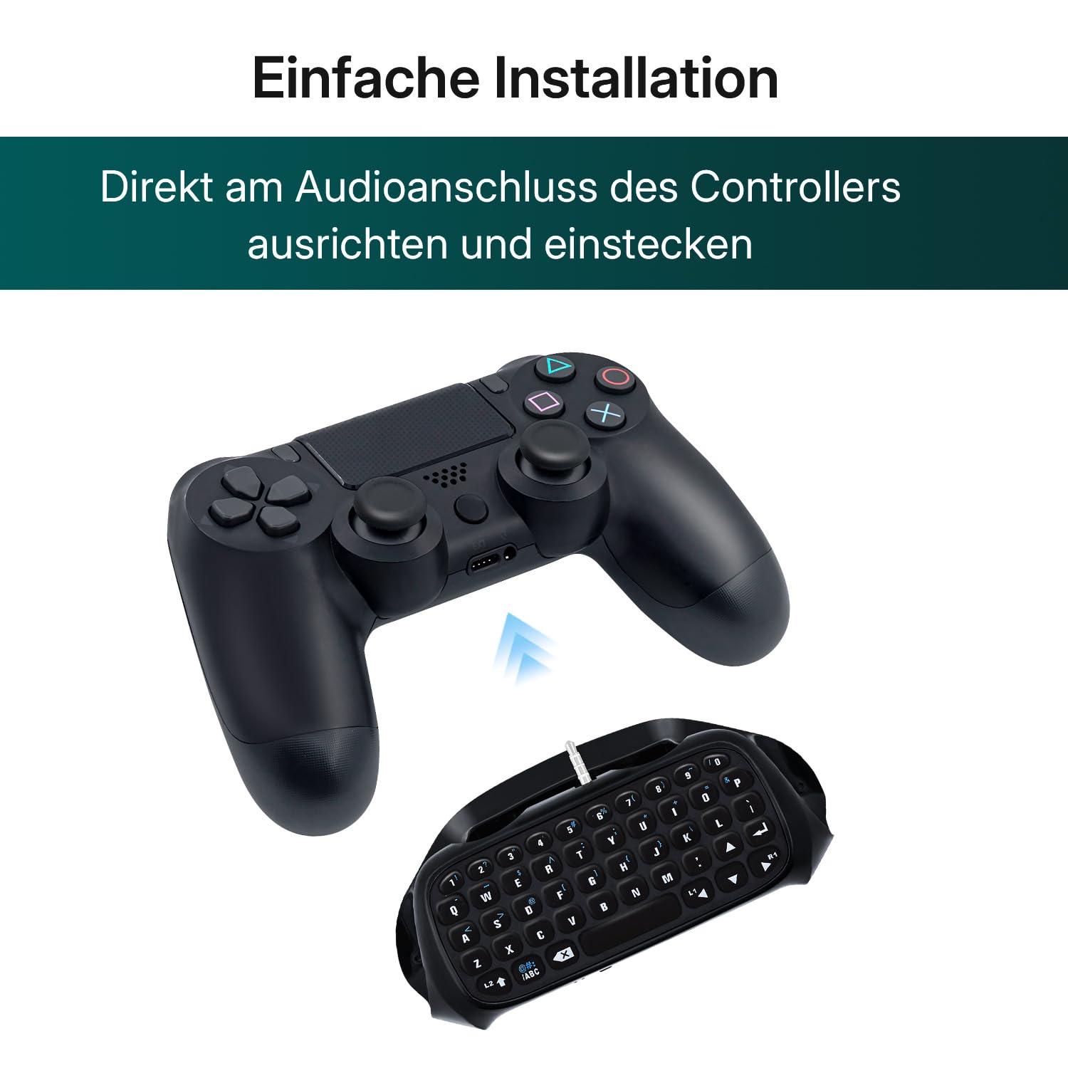 Mcbazel PS4 Tastatur Gaming Controller Keyboard Bluetooth Chatpad Kompatibel mit PS4/ PS4 Slim/ PS4 Pro Controller
