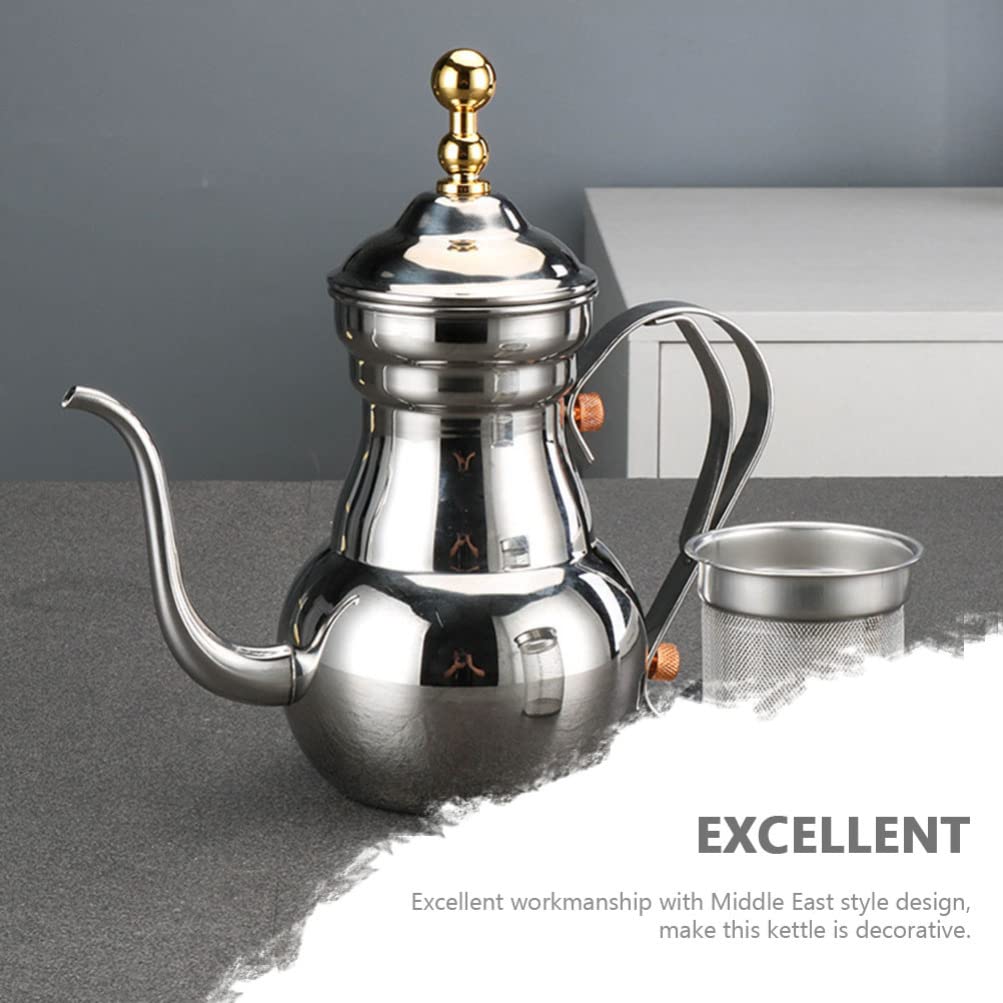 Arabski dzbanek do kawy Eid Mubarak Czajnik Cezve Dzbanek do kawy Mały czajnik do herbaty Wylewka Dzbanek do kawy Tureckie dzbanki do herbaty Czajnik aluminiowy Dzbanek typu „gęsia szyja” Metalowa s