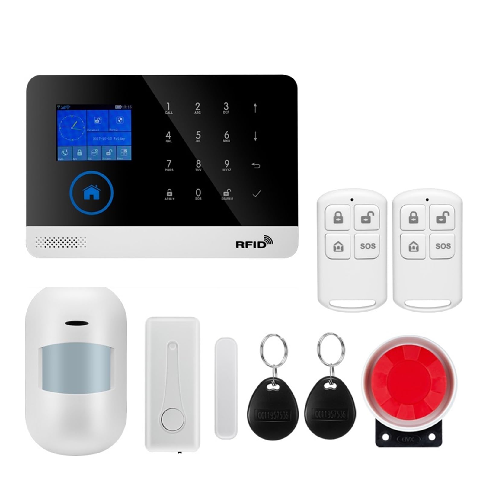 Sistema di Allarme di Sicurezza Domestica, Smart Alarm Touch Panel gsm Wireless 433 MHz Antifurto di Allarme Sicurezza Domestica Compatibile con Controllo App TUYA(Tuya WiFi PG103)
