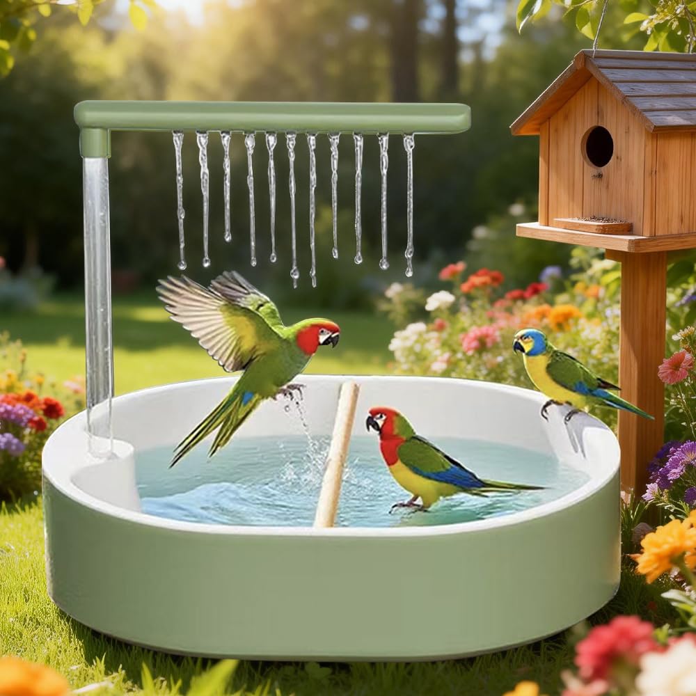 Douche pour oiseaux, perruches, perruches, 32 x 28 cm, automatique, USB, pour perruches, perruches, aras et perroquets