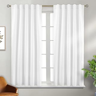 BGment Window Curtains for Bedroom, 2 Panels, 42 x 45 Inch, Pure White